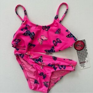 Kensie Girl Pink Butterfly Toddler Girl Swim Set